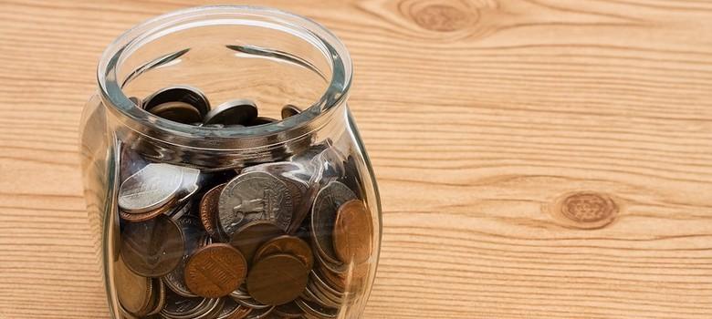 Jar with coins in it