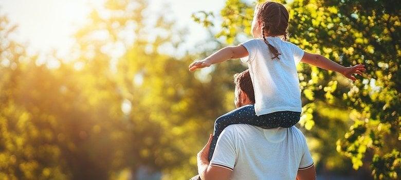 Girl on man's shoulders