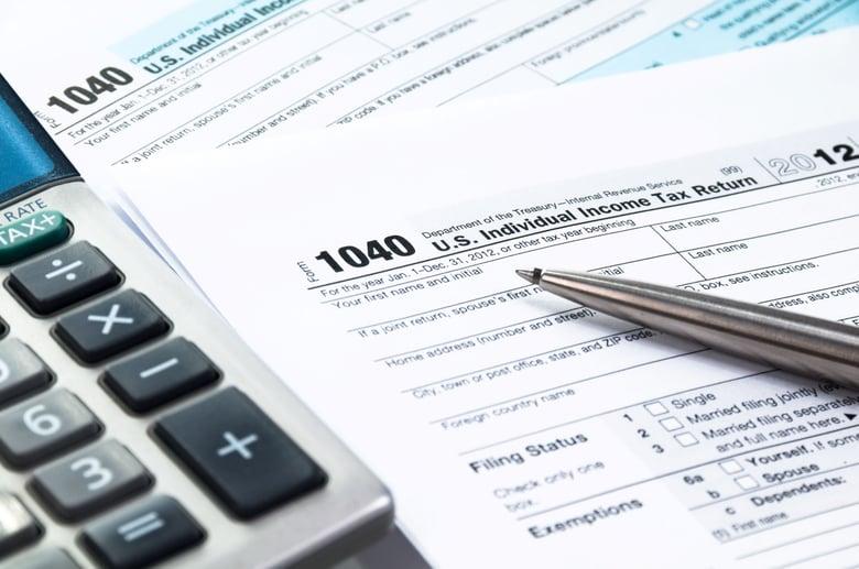 Image of form 1040 Individual tax return